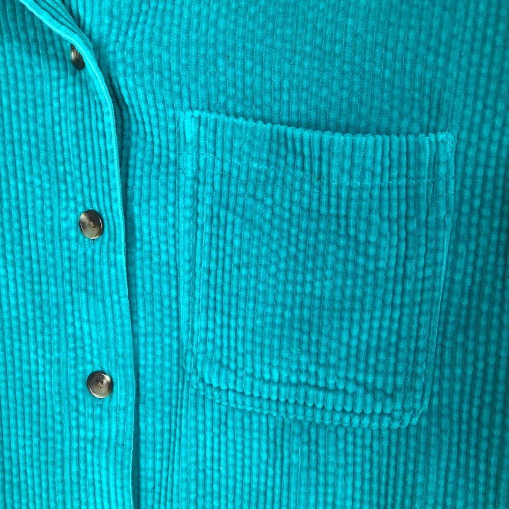 L.L. Bean Oversized Corduroy Shacket Turquoise - Picture 4 of 7